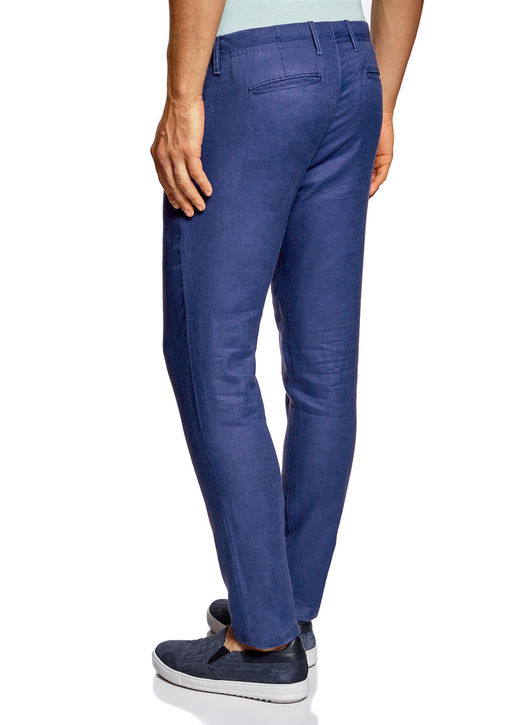 Синие кэжуал демисезонные прямые брюки Oodji