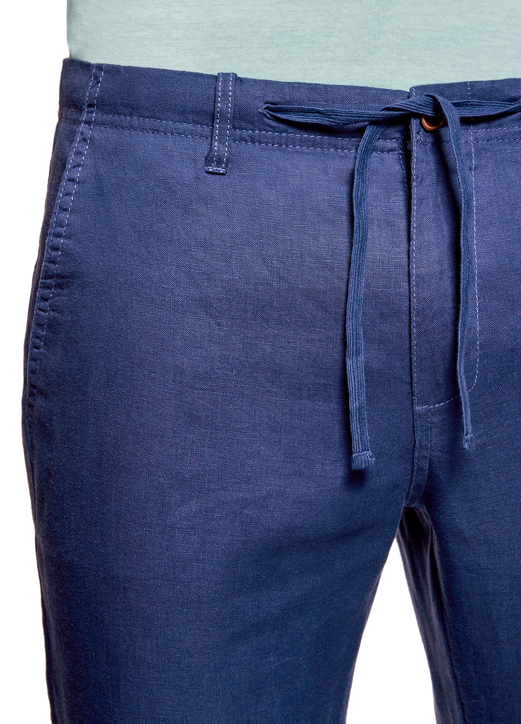 Синие кэжуал демисезонные прямые брюки Oodji