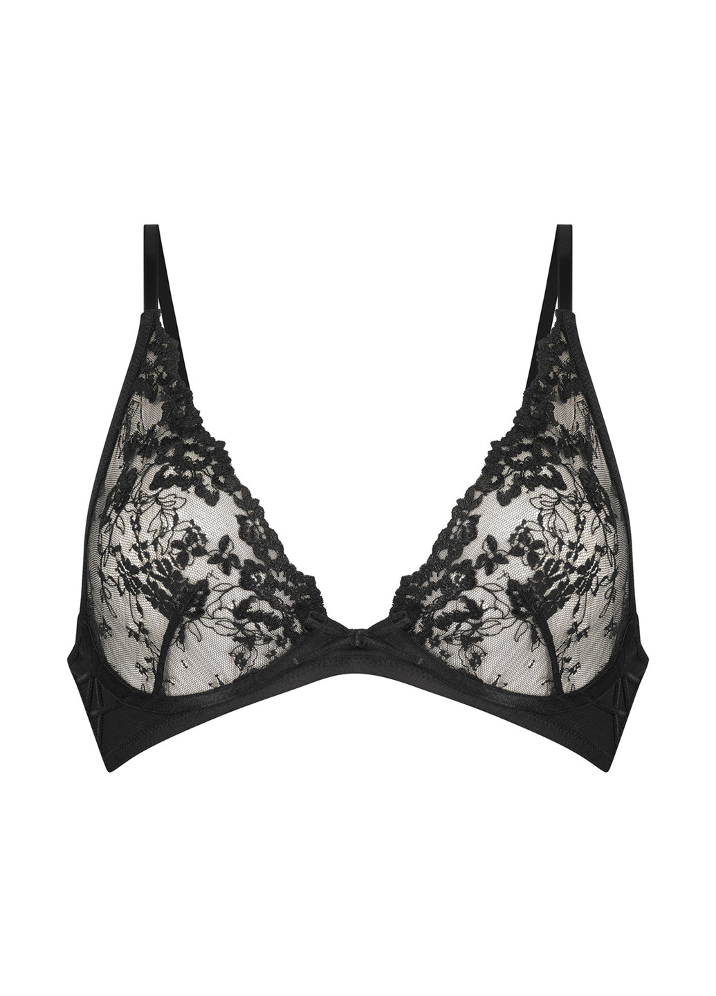 Чёрный бралетт бюстгальтер Hunkemoller с косточками полиамид, кружево