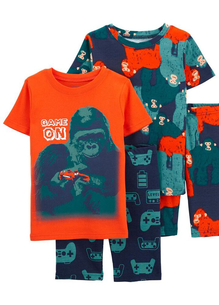 Оранжевая всесезон пижама для мальчика (003510) 2шт Carter's