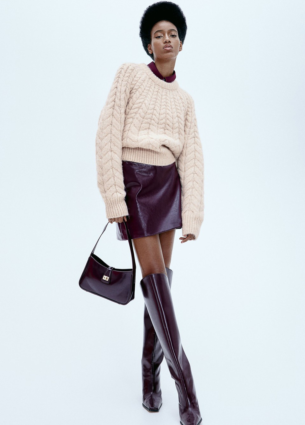 Светло-розовый зимний джемпер джемпер H&M