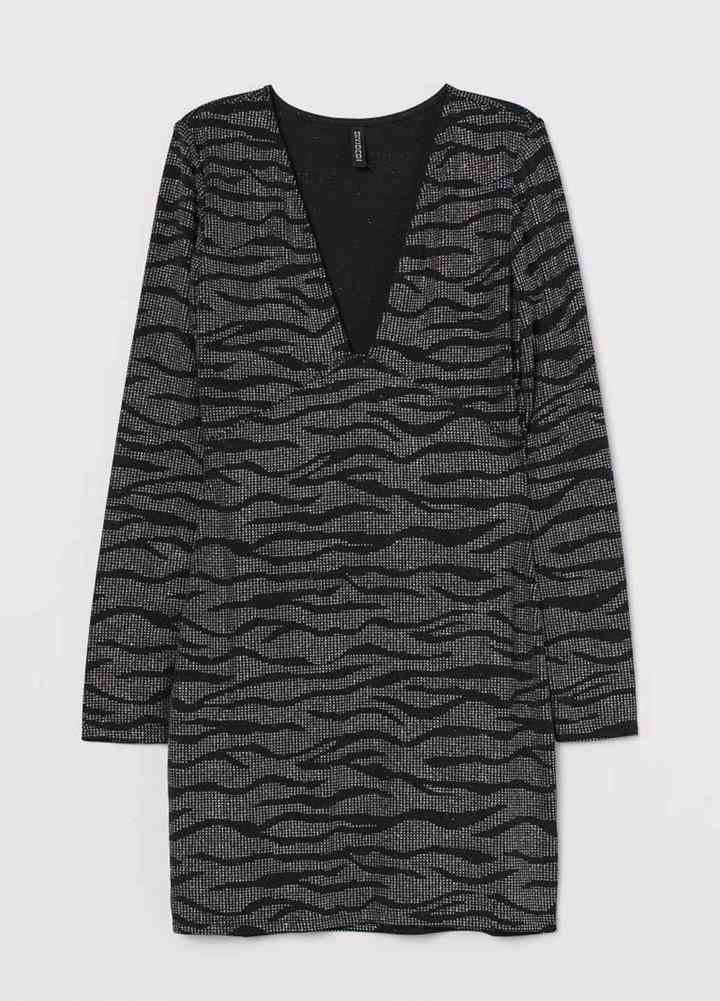 Темно-серое кэжуал платье футляр H&M зебра