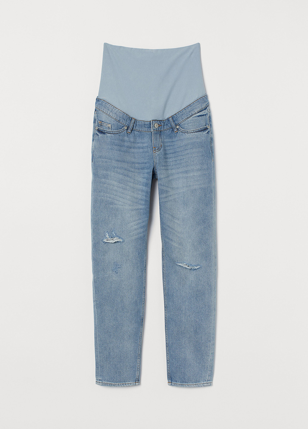 Голубые демисезонные прямые джинсы для беременных H&M