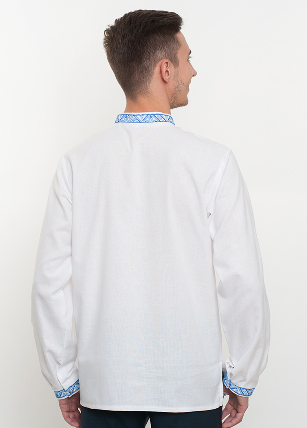 Белая кэжуал рубашка с орнаментом Vyshyvanka с длинным рукавом