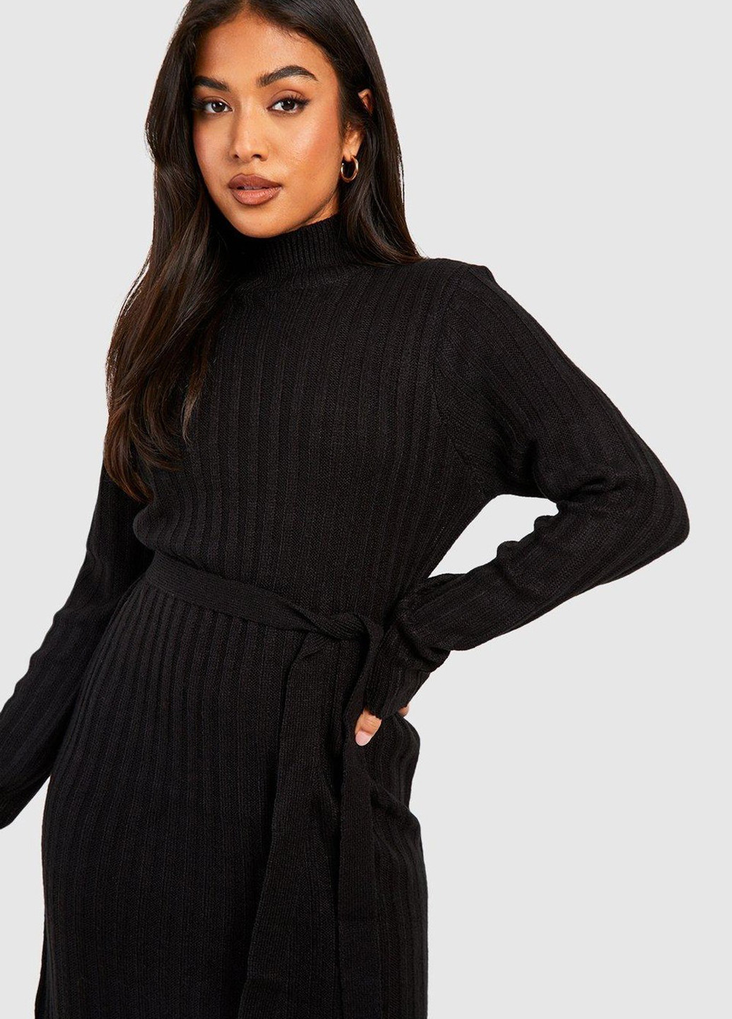 Чорна кежуал сукня сукня светр Boohoo однотонна