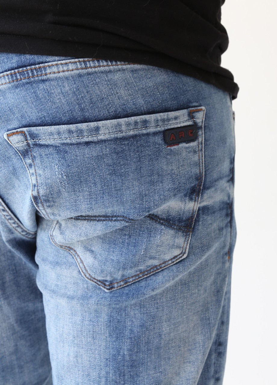 Шорти чоловічі сині джинсові терті зі стрейчем ARCHILES слегка зауженные (253131635)