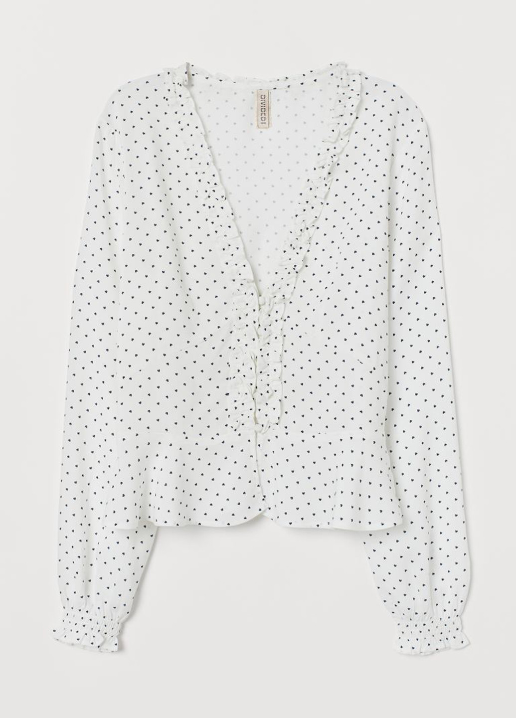 Біла демісезонна блуза з баскою H&M
