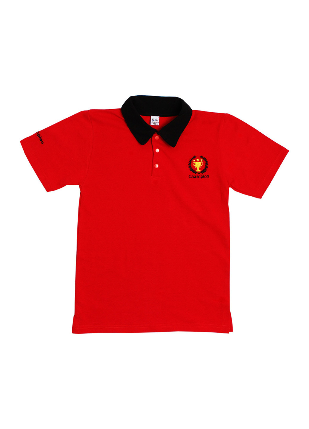 Красная детская футболка-поло для мальчика Валери-Текс с рисунком
