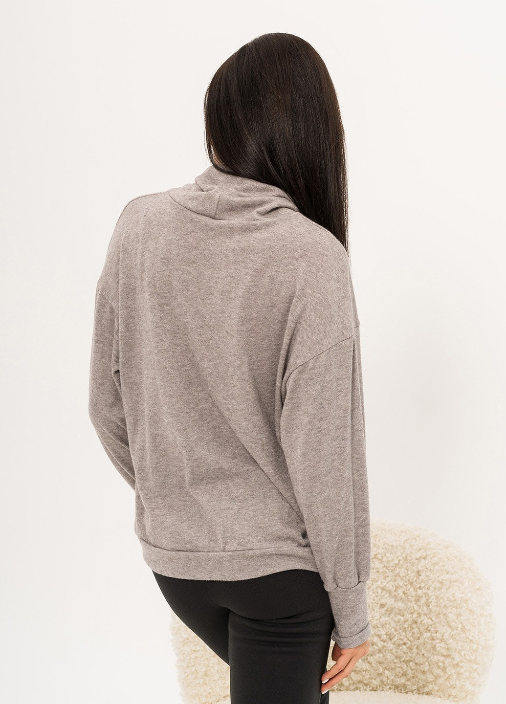 Сірий демісезонний свитер женский джемпер ISSA PLUS 12961