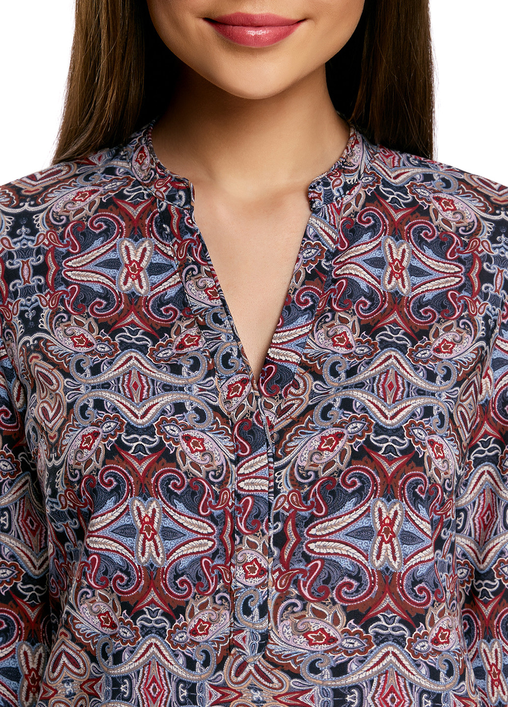 Комбинированная демисезонная блуза Oodji