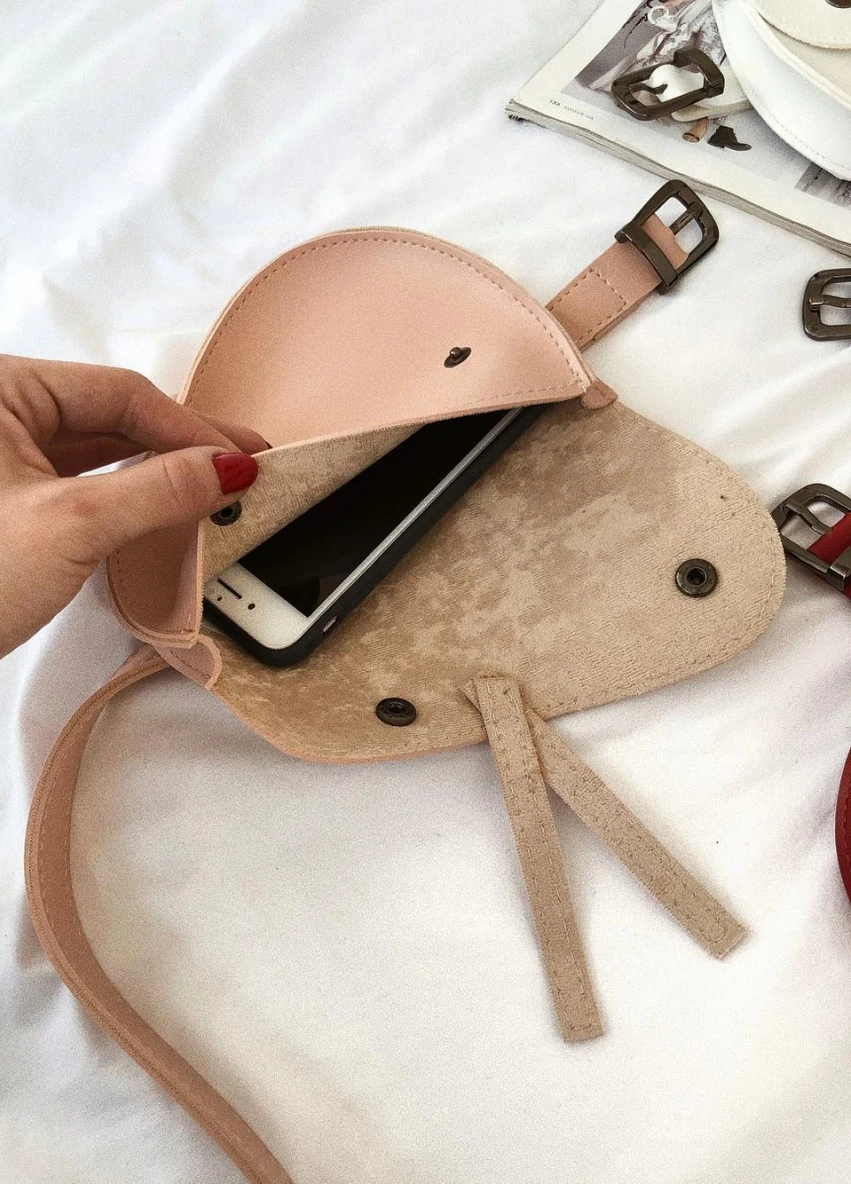 Поясна saddle bag на кнопках і ремінці, Пудра (2387) Ромашка Поясная (224146888)