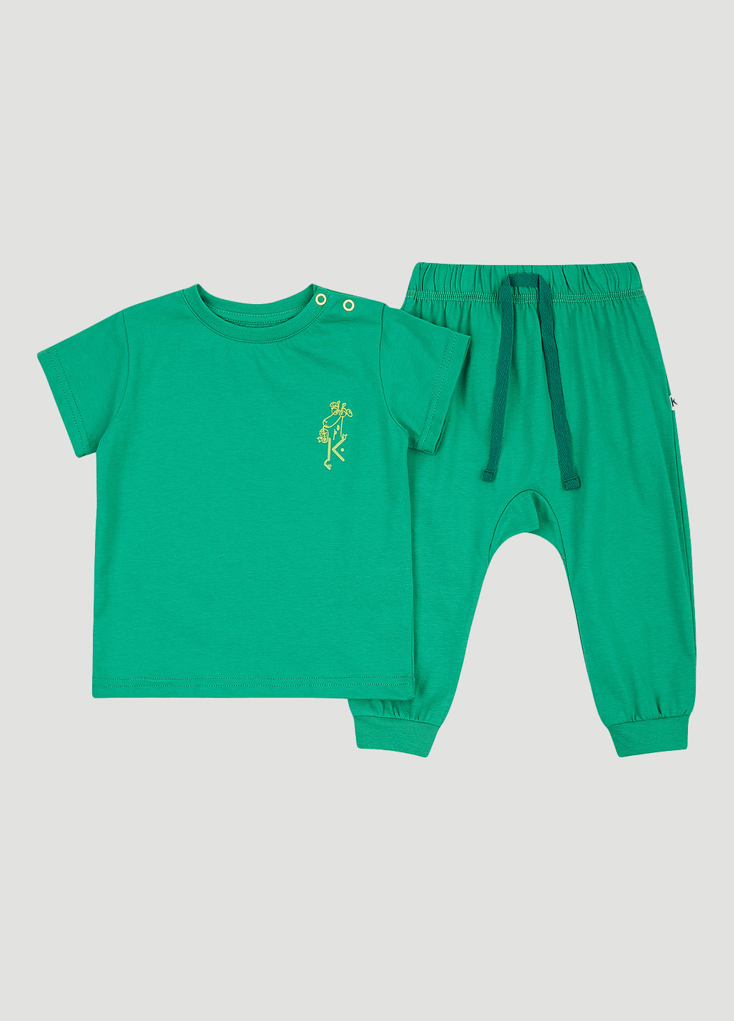 Бірюзовий літній комплект (футболка, штани) KRAKO