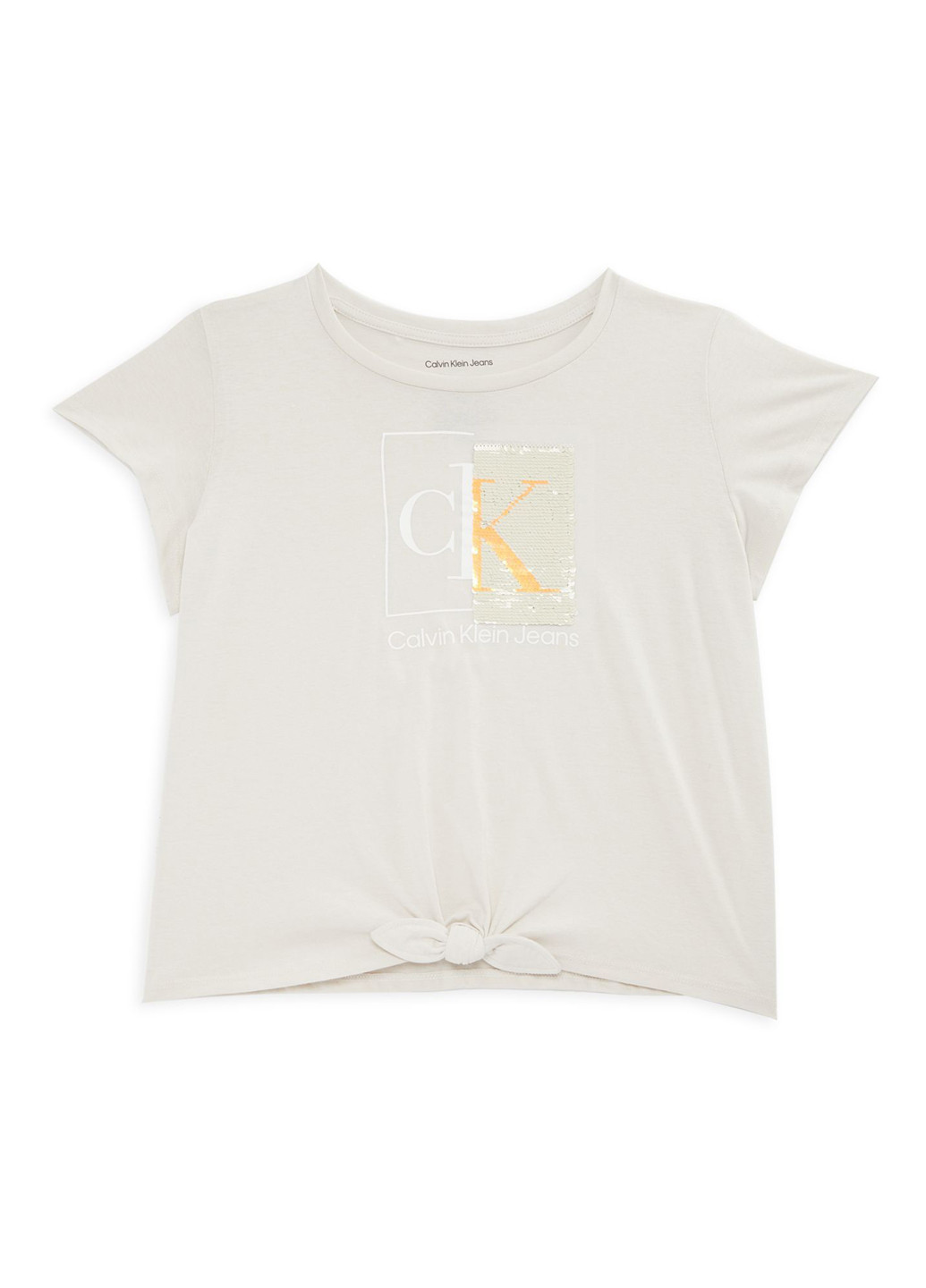 Бежевая летняя футболка Calvin Klein