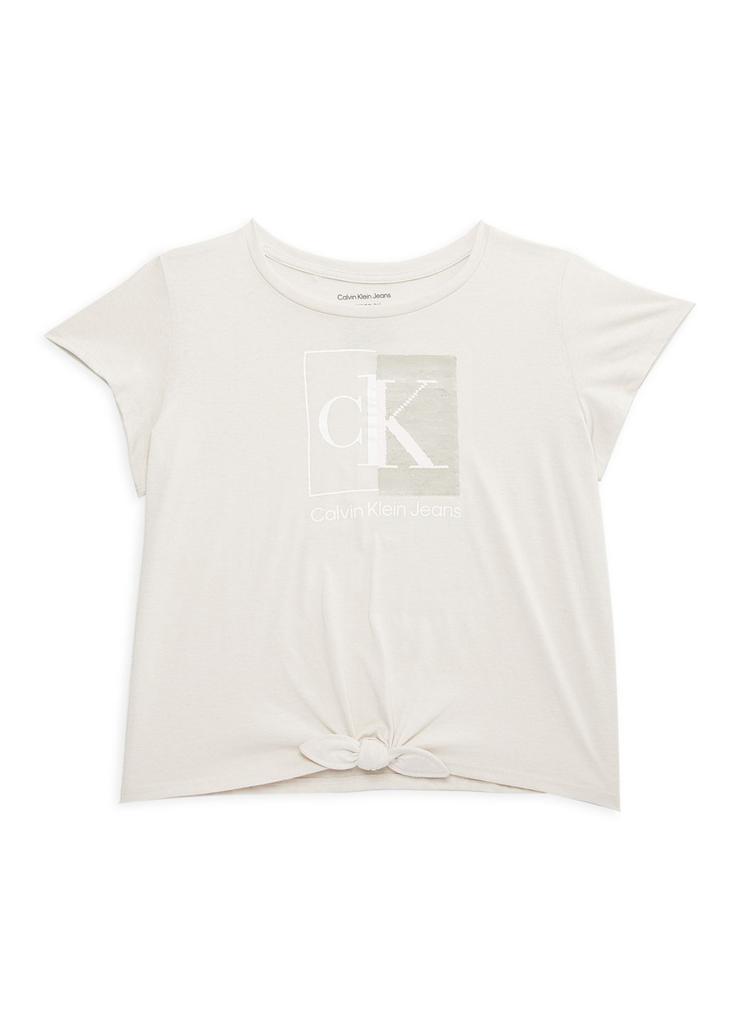 Бежевая летняя футболка Calvin Klein