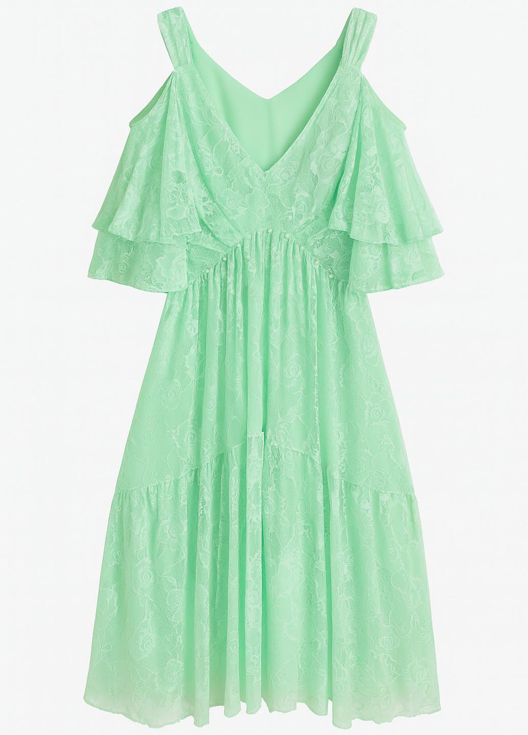 Зеленое кэжуал платье в стиле ампир Vicolo однотонное