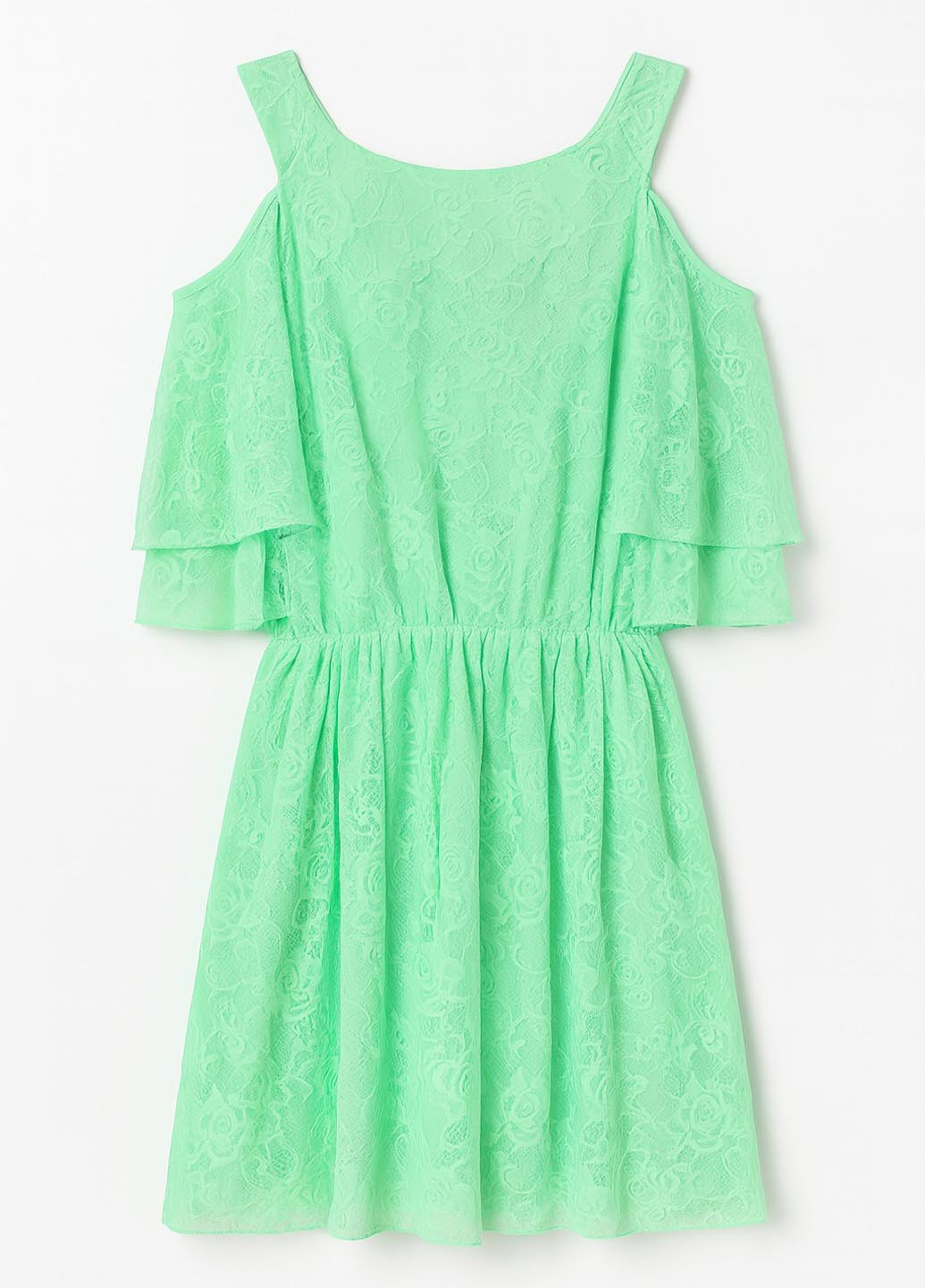 Зеленое кэжуал платье в стиле ампир Vicolo однотонное