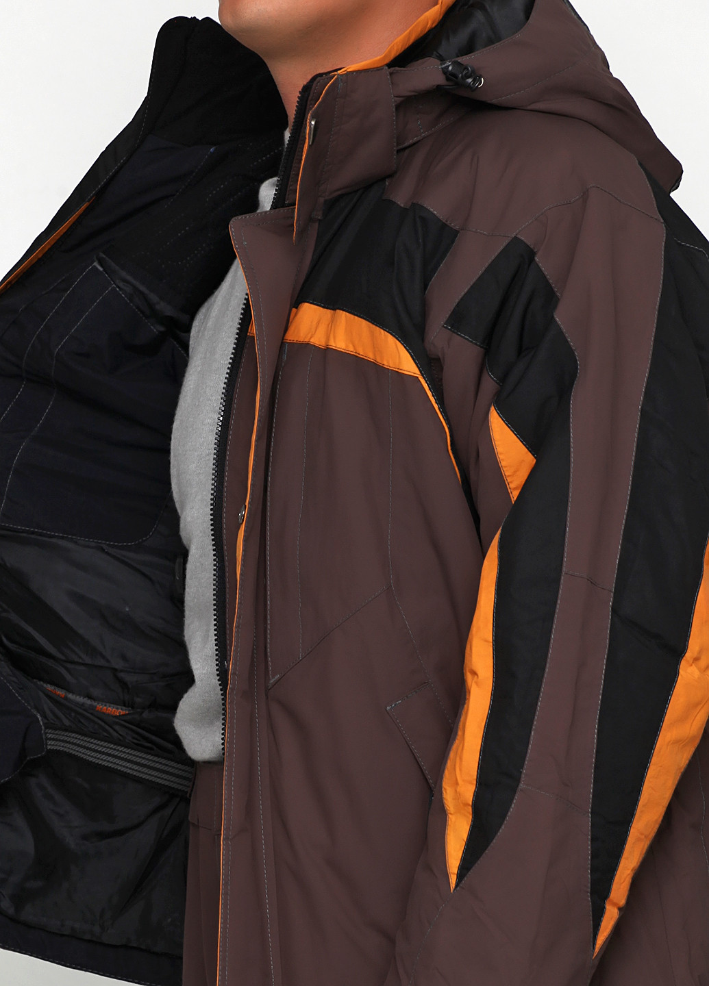 Шоколадний зимній костюм (куртка, комбінезон) з довгим рукавом Karbon