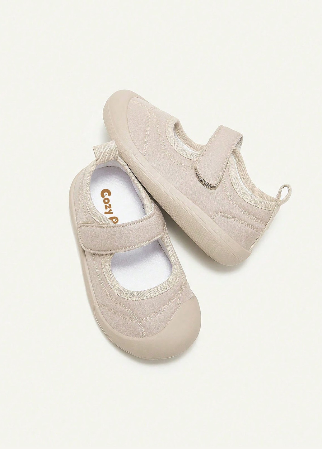 Светло-бежевые туфли на липучке SHEIN