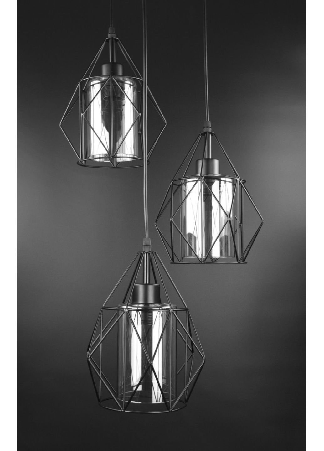 Люстра підвісна стельова в стилі LOFT (лофт) 12652/3-gr Чорний 35х35х35 см. Sunnysky (253628175)