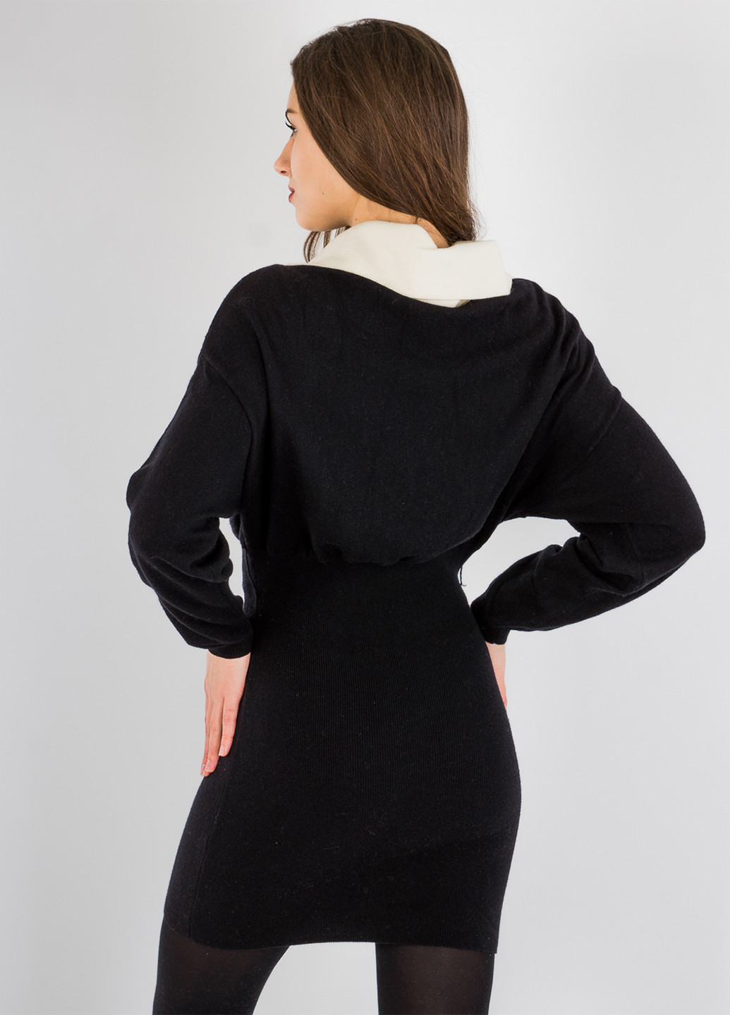 Черное кэжуал платье платье-свитер Only однотонное