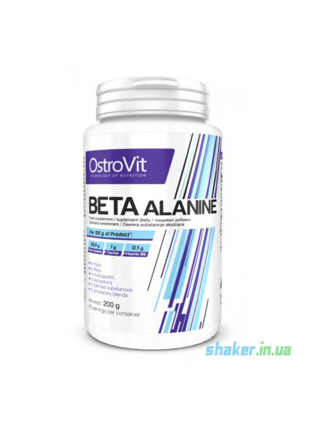 Бета аланин Beta-Alanine (200 г) островит Без вкуса Ostrovit (255362197)
