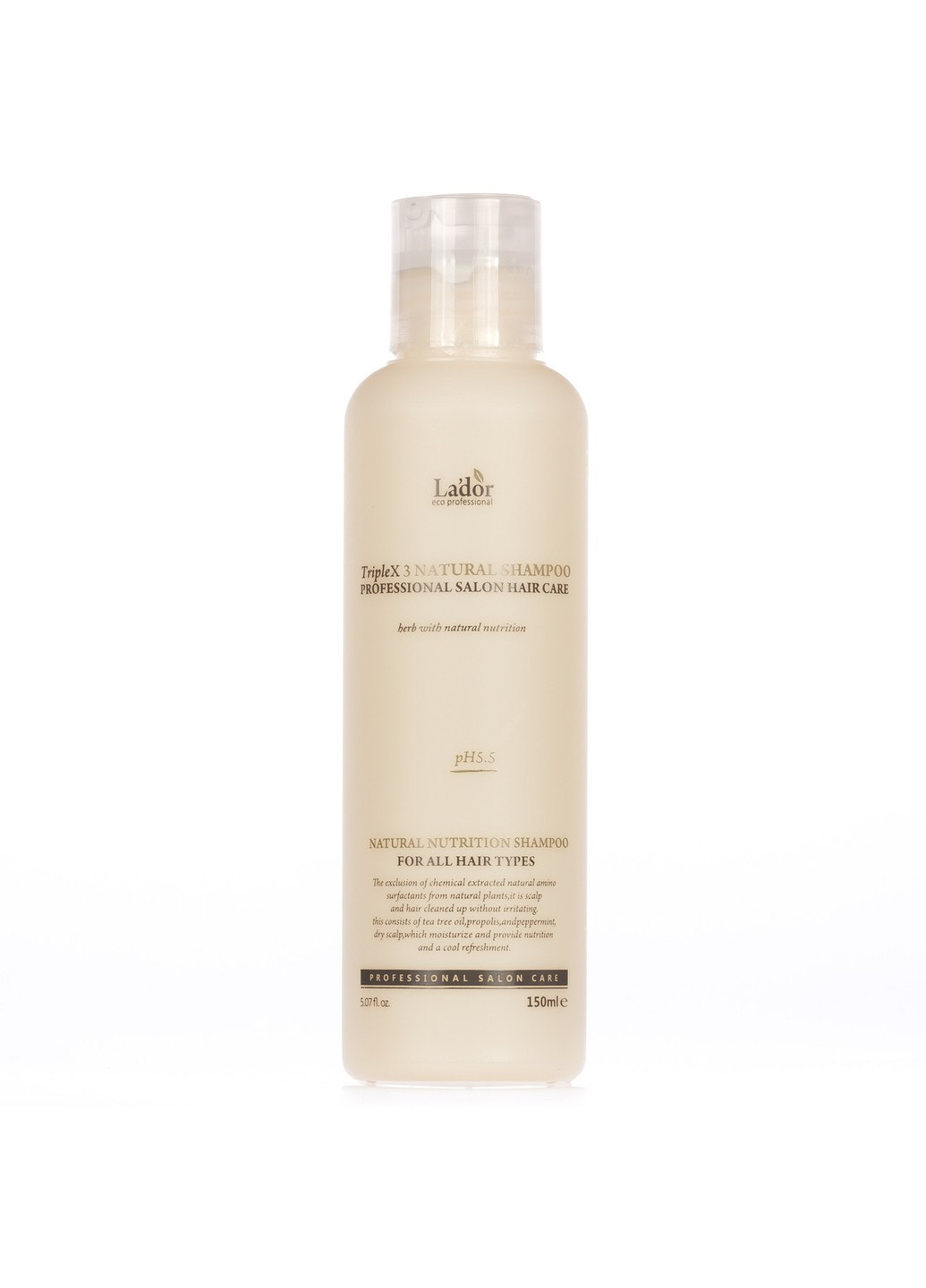 Беcсульфатний органічний шампунь з ефірними оліями Triplex Natural Shampoo 150 мл LADOR (253250943)