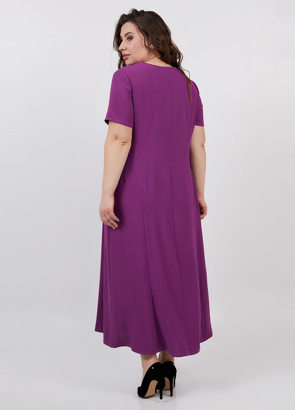 Фиолетовое кэжуал платье а-силуэт A'll Posa однотонное