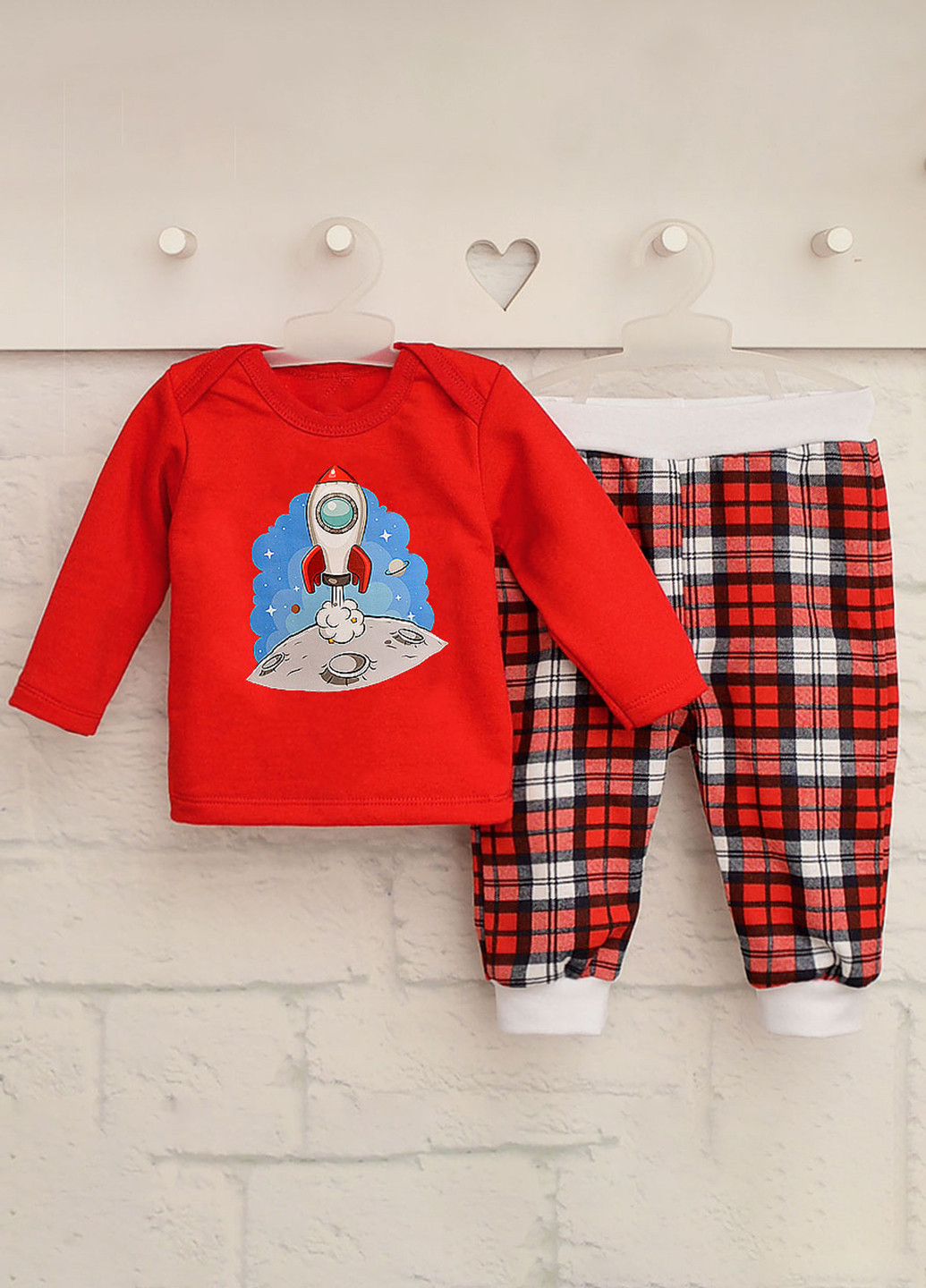 Красный зимний костюм (лонгслив, брюки) брючный Blanka