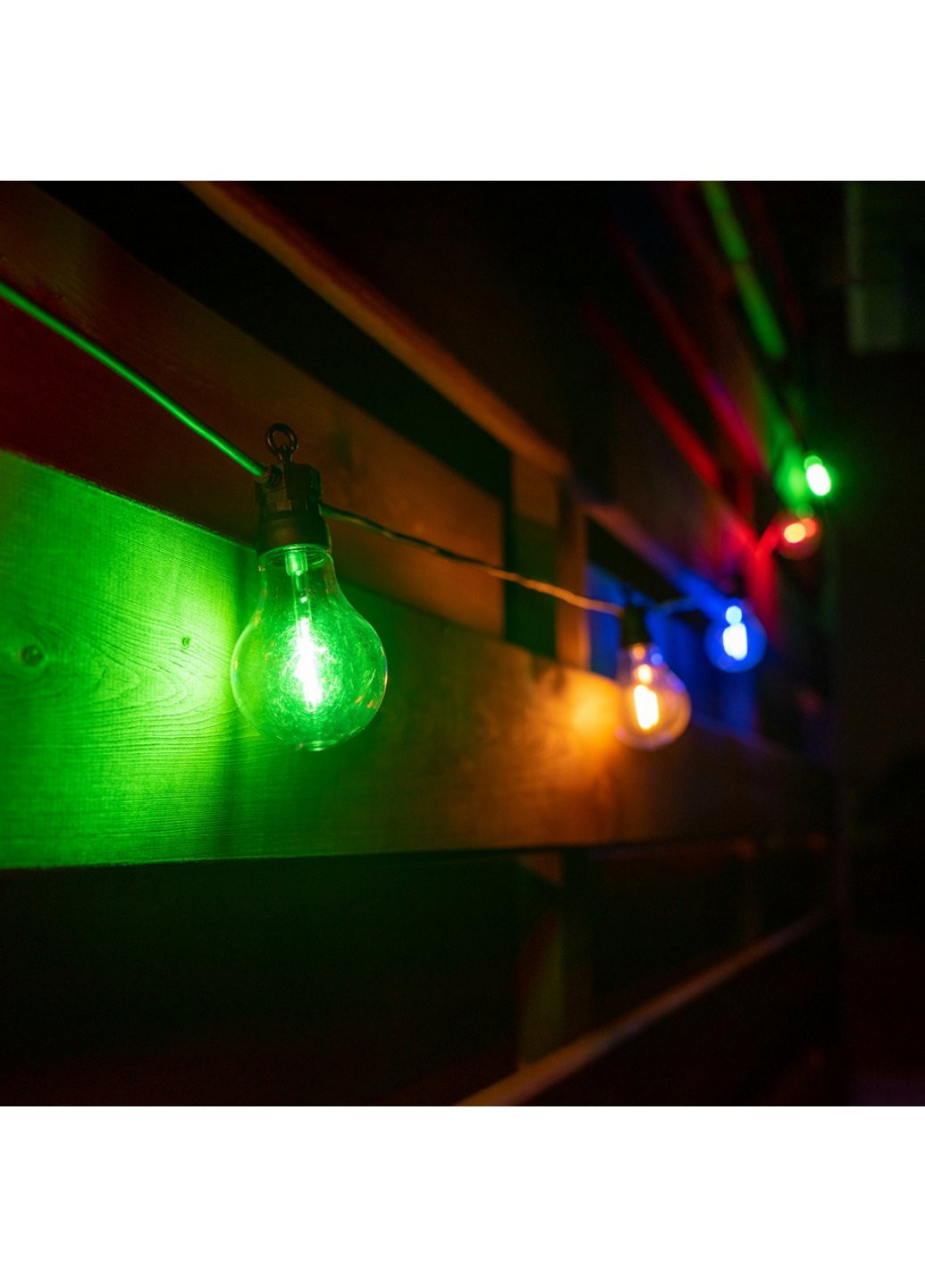 Гірлянда ретро LED вулична 10 ламп, 6 м, IP44, багатобарвна, 8 м (801173) YES! Fun (254593413)