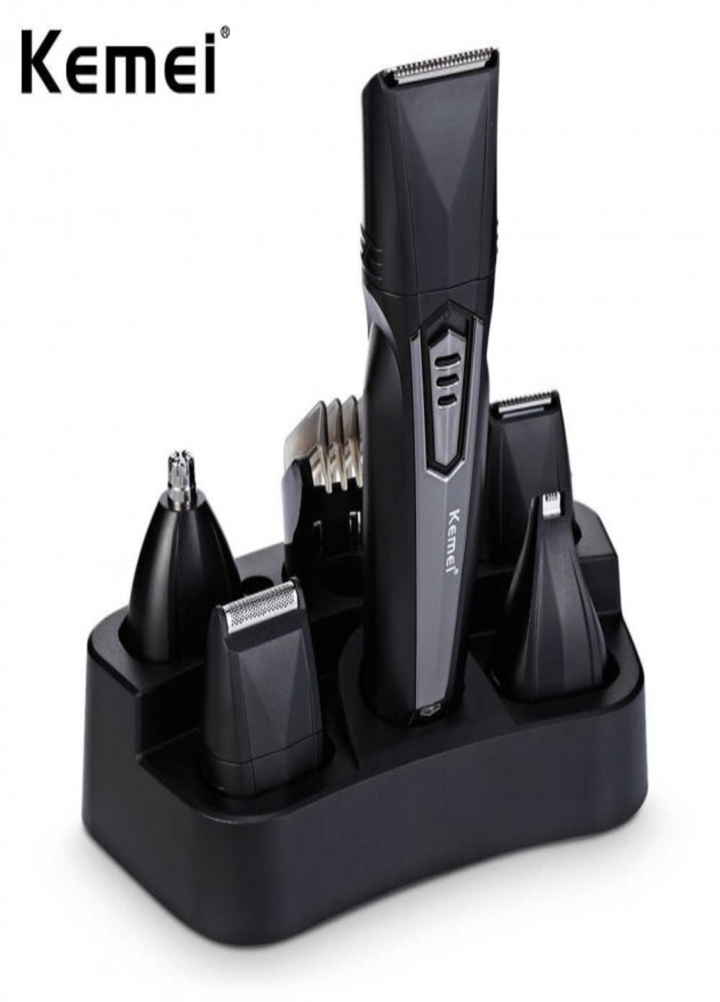 Триммер стайлер для стрижки волос и бороды профессиональный аккумуляторный беспроводной 8в1 KM-640 Super Pro + Расчёска Kemei (253059653)