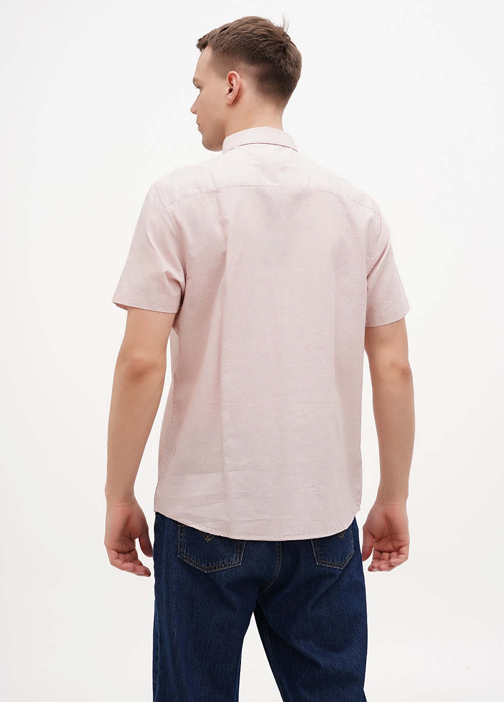 Светло-розовая кэжуал рубашка однотонная Threadbare