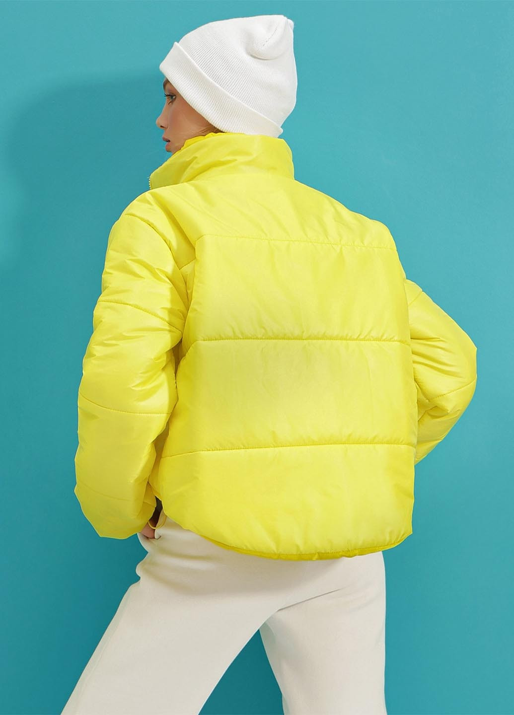 Желтая демисезонная куртка Trend Alacati Stili