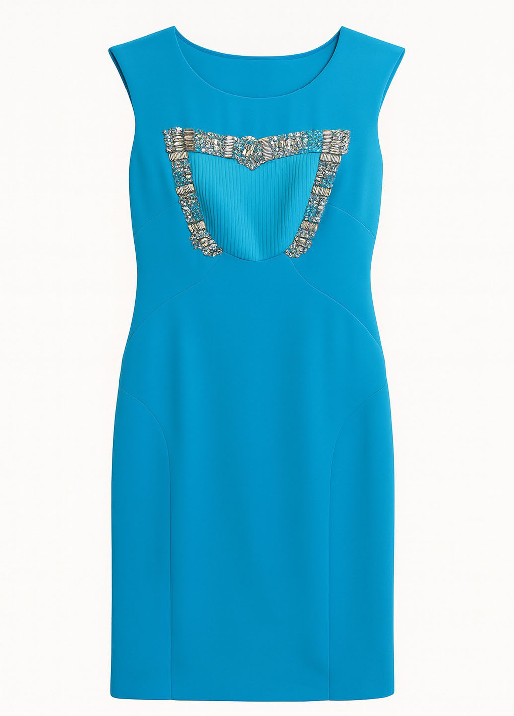 Блакитна святковий сукня футляр Sassofono однотонна