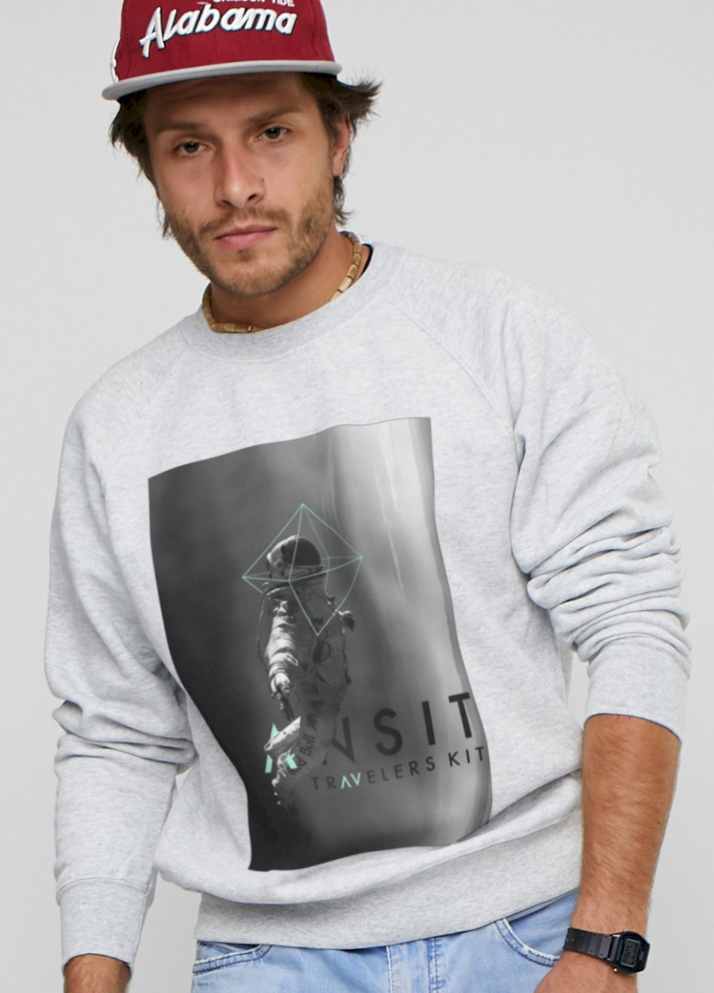 Серый свитшот мужской YAPPI (198688867)