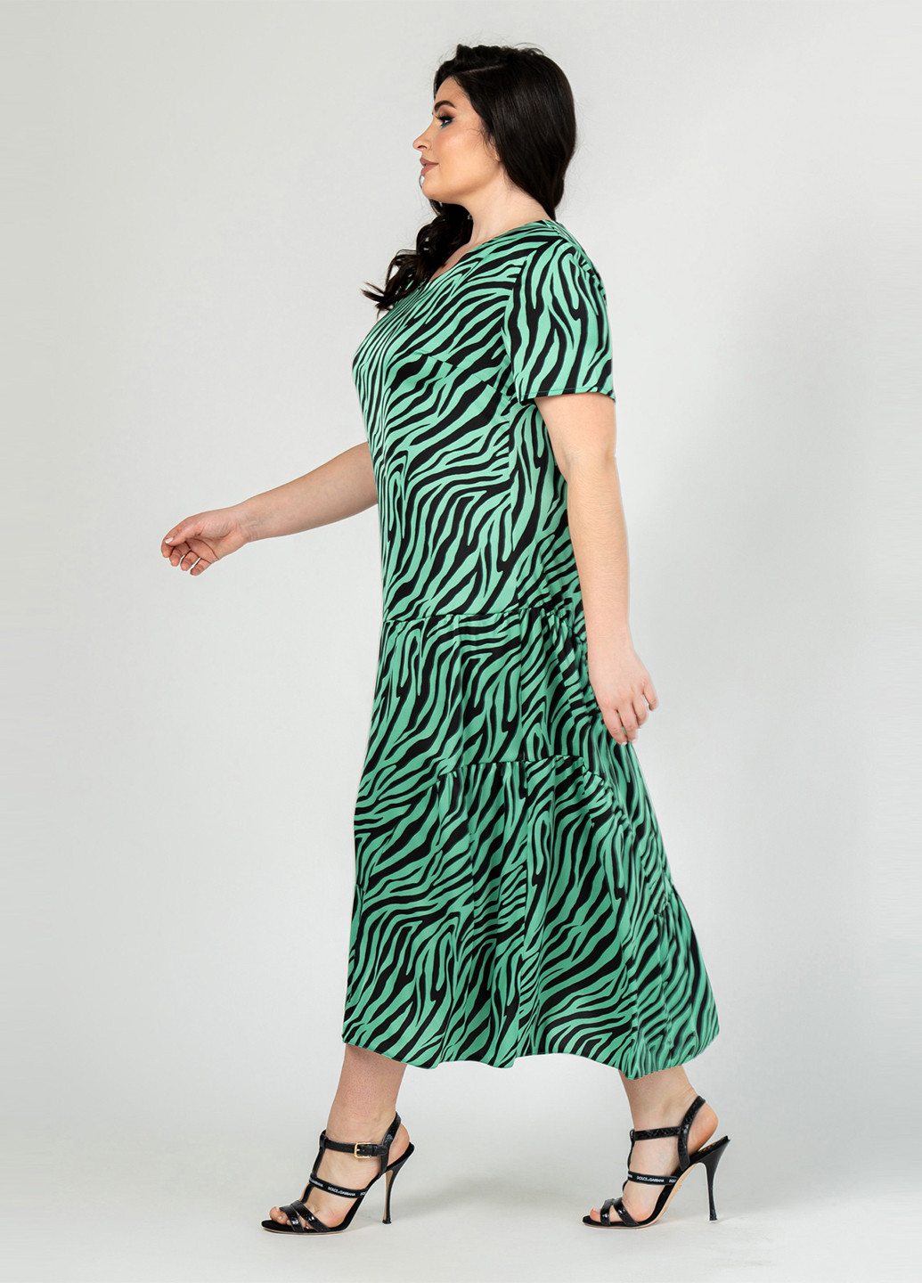Комбинированное кэжуал платье A'll Posa зебра