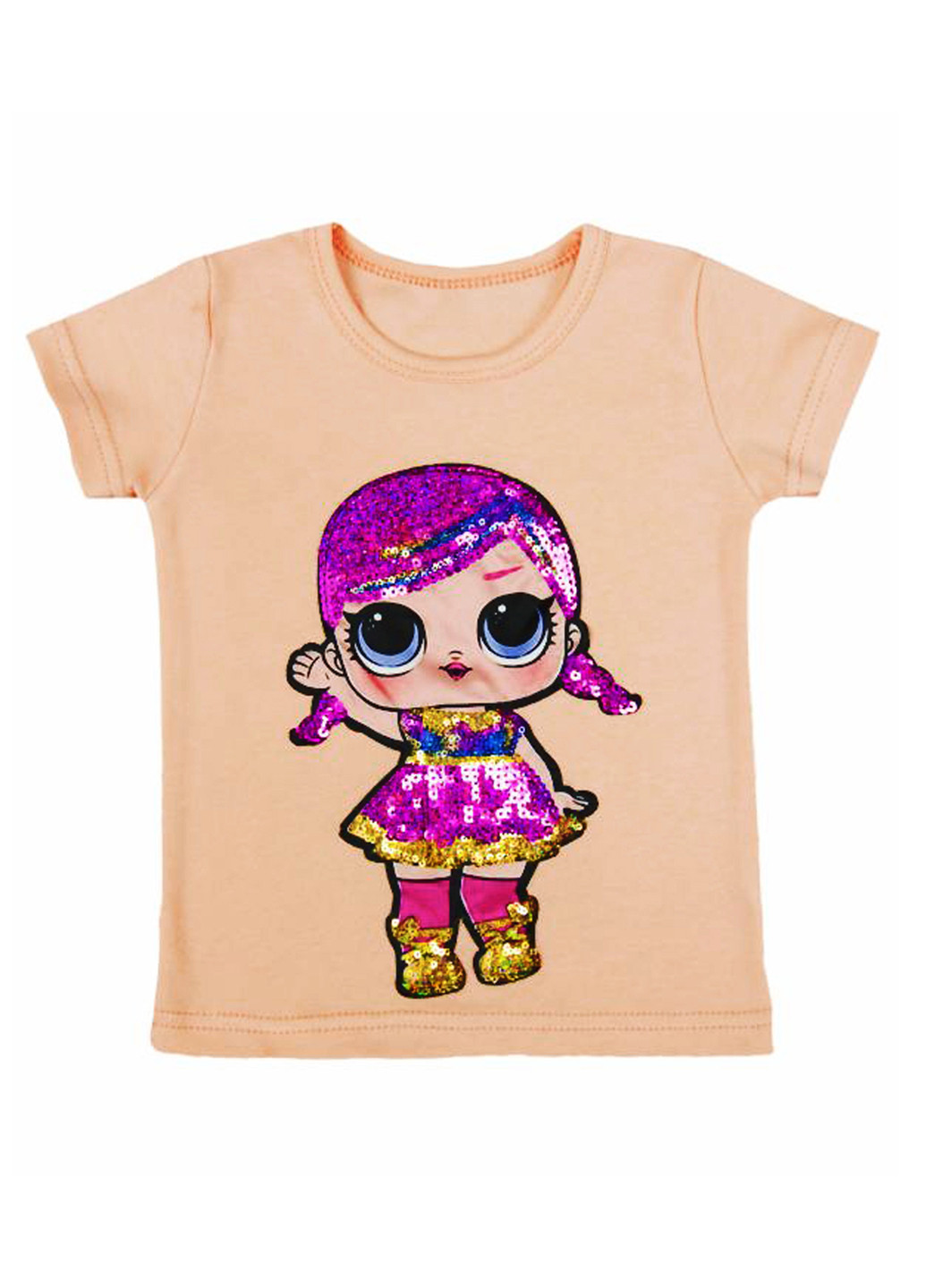 Персиковая летняя футболка с коротким рукавом BabiesBerries
