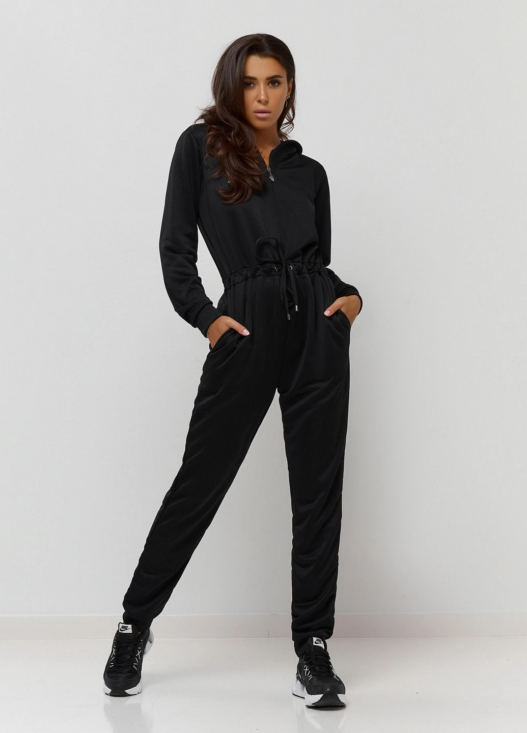 Комбінезон Bona Fide Jumpsuit комбінезон-брюки однотонний чорний спортивний поліестер