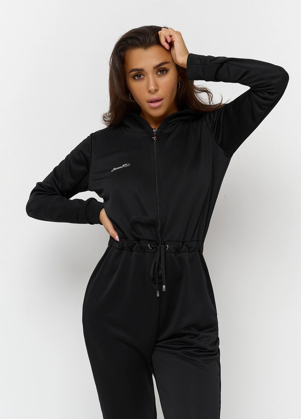 Комбінезон Bona Fide Jumpsuit комбінезон-брюки однотонний чорний спортивний поліестер