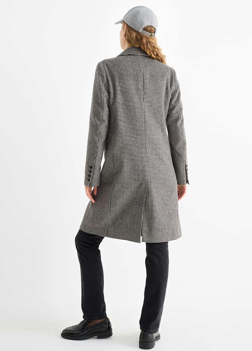 Чорно-білий демісезонне Пальто однобортне C&A