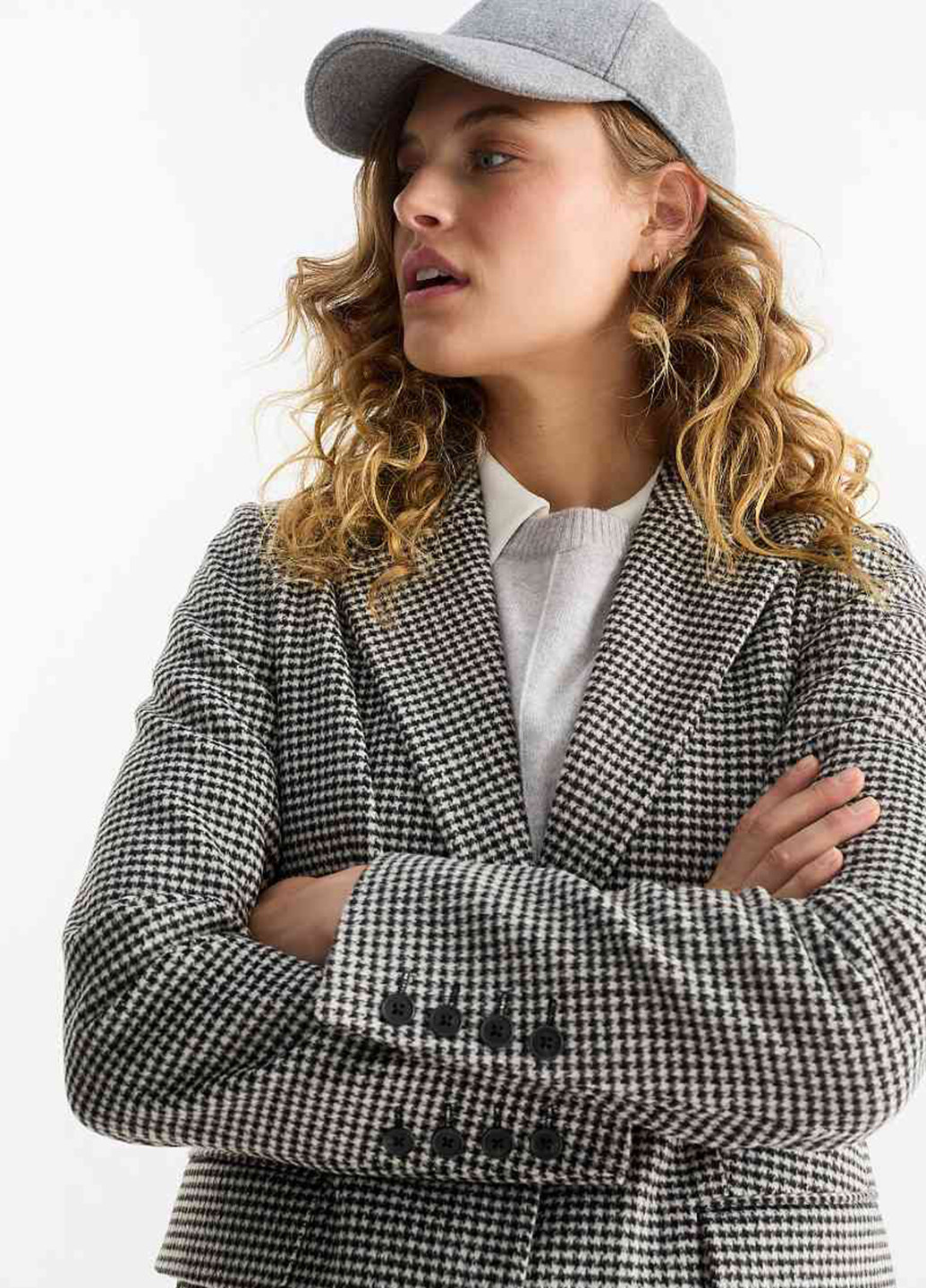 Чорно-білий демісезонне Пальто однобортне C&A