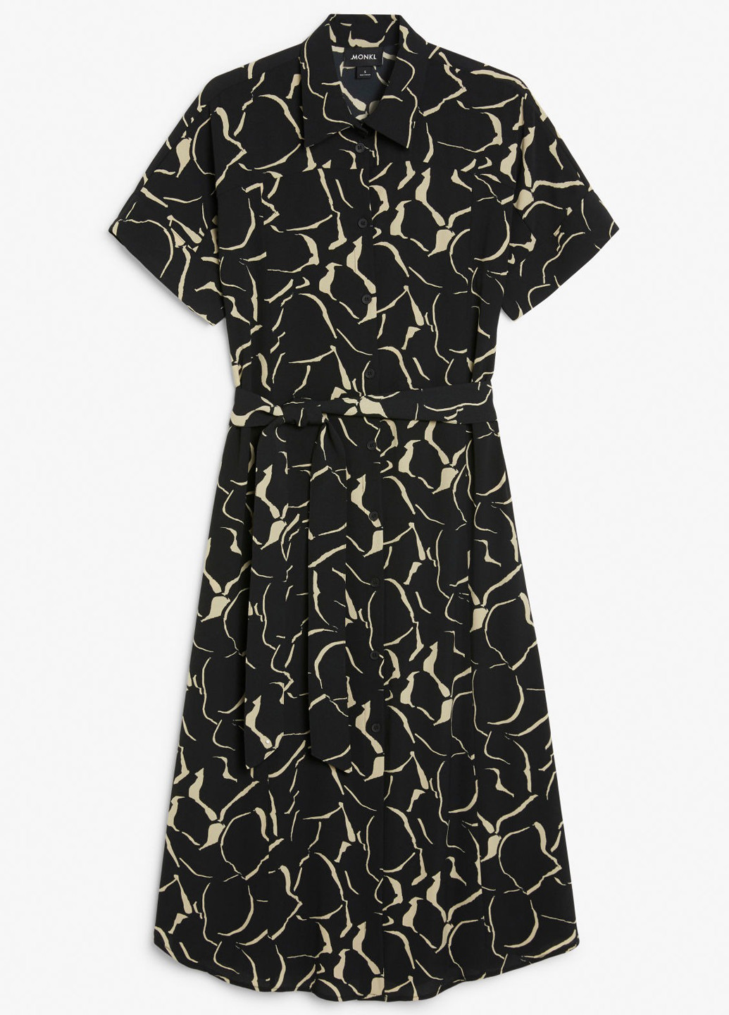 Черное кэжуал платье рубашка Monki с абстрактным узором
