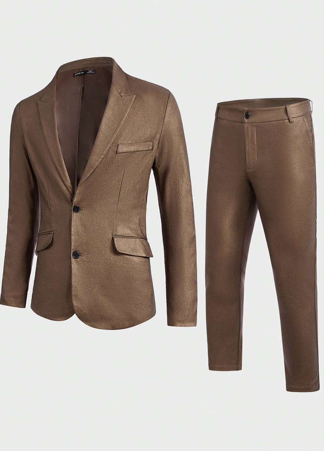 Коричневый демисезонный костюм (пиджак, брюки) брючный SHEIN