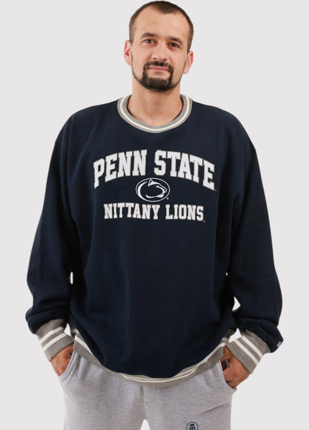 Темно-синий свитшот Blue 84 надпись без декора (361422177)