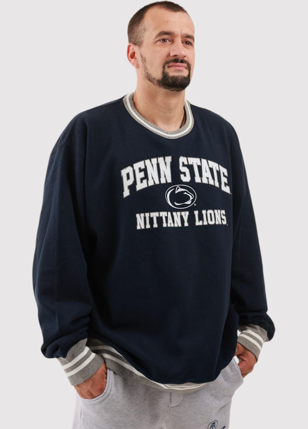 Темно-синий свитшот Blue 84 надпись без декора (361422177)