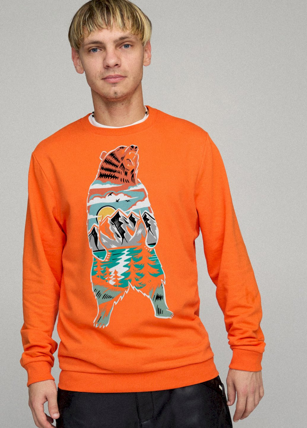 Оранжевый свитшот мужской basic /no flis/ YAPPI (252258794)