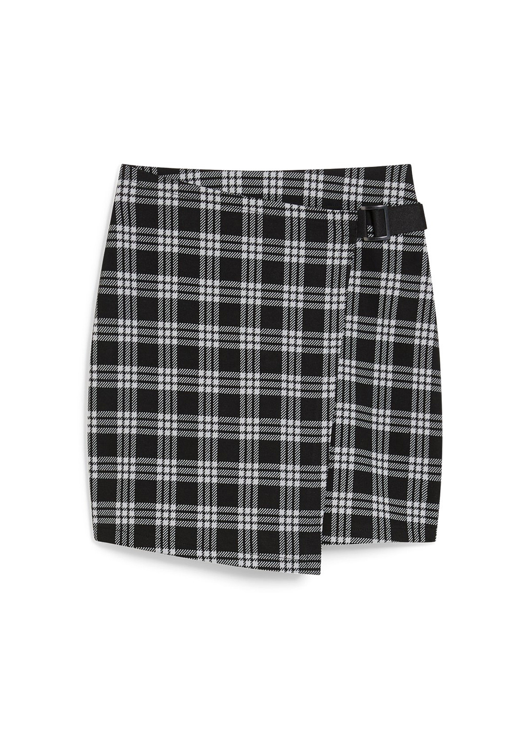 Черно-белая кэжуал в клетку юбка C&A на запах