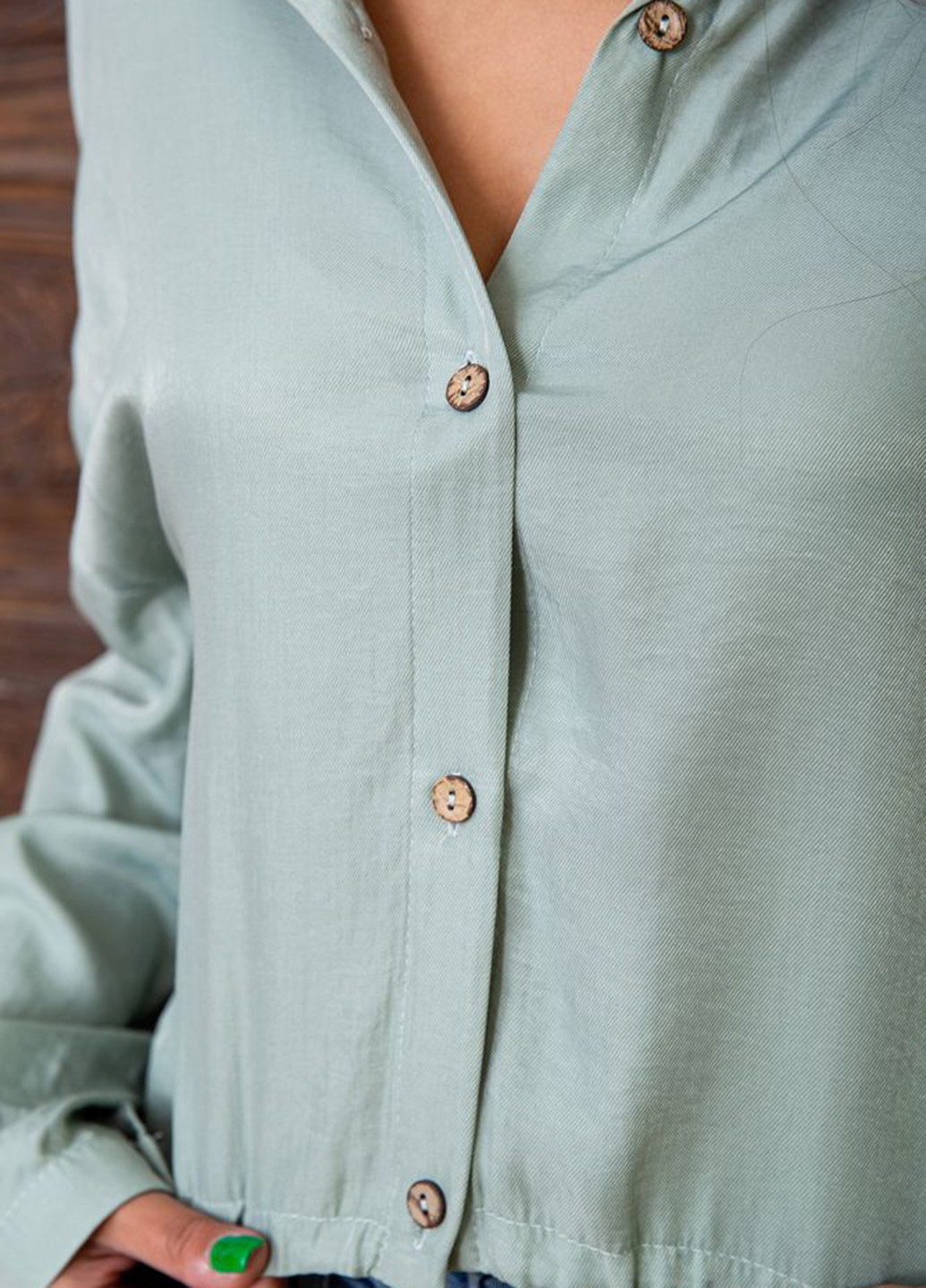 Мятная демисезонная блуза Kamomile