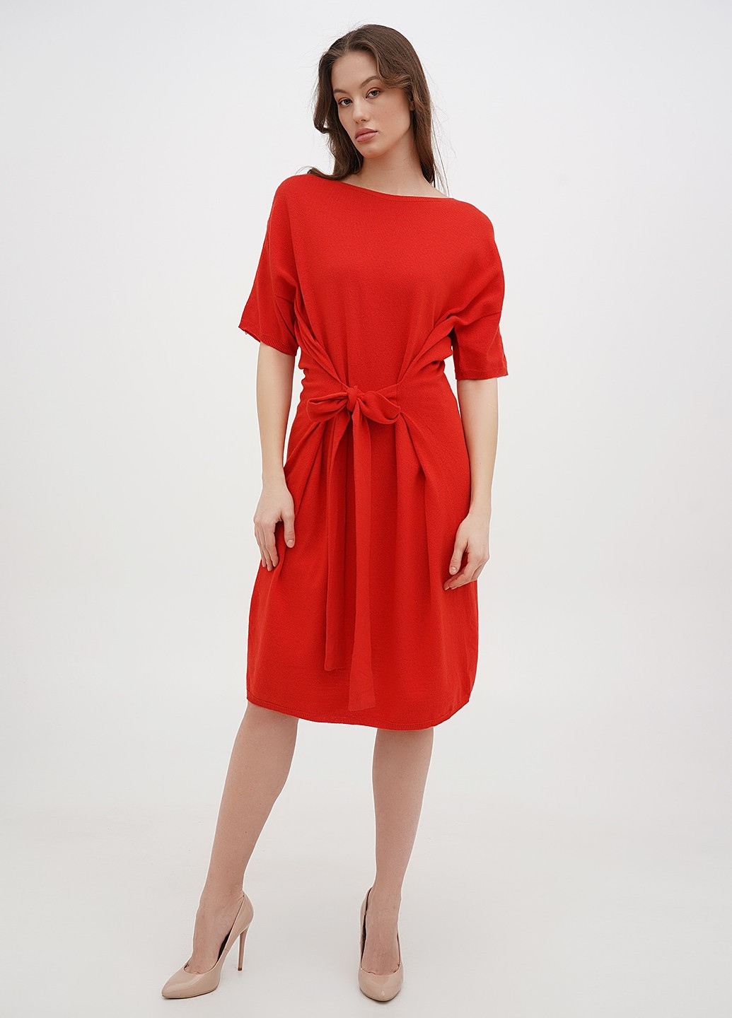 Червона кежуал сукня сукня светр Stefanel однотонна