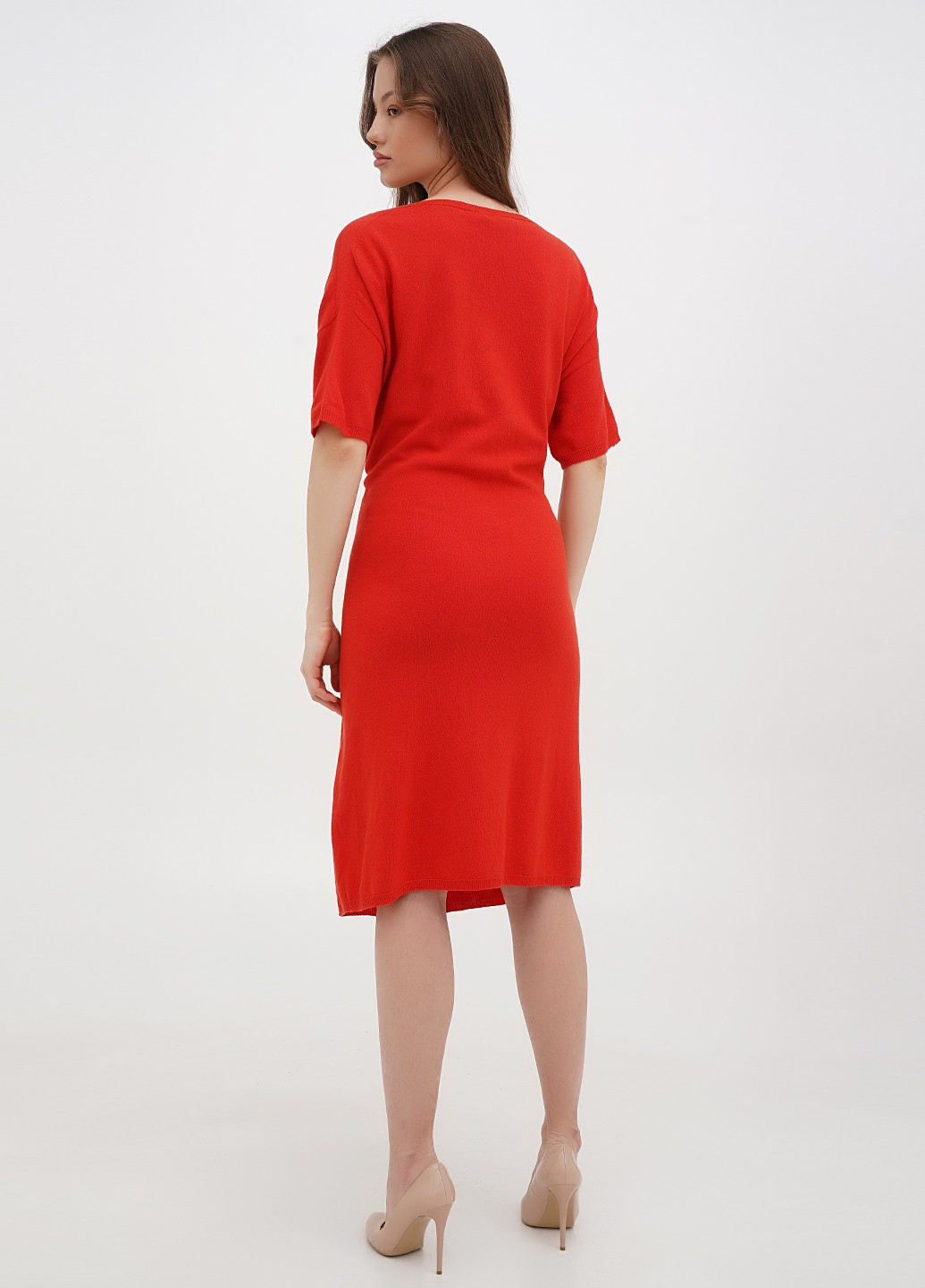 Червона кежуал сукня сукня светр Stefanel однотонна
