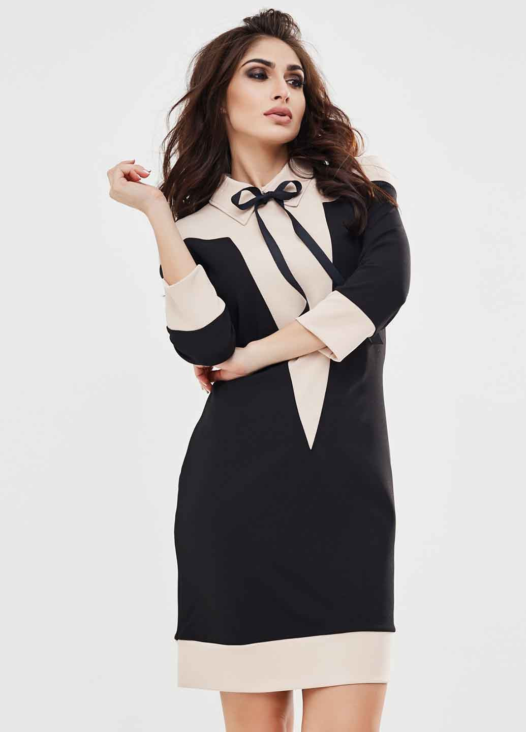 Чорна коктейльна сукня New Style однотонна